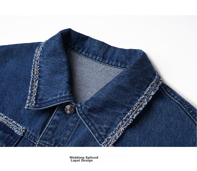 Olrain Eurielle Vintage Casual Denim Jacket Women Spring New Loose Short Coat Denim Blue L 16