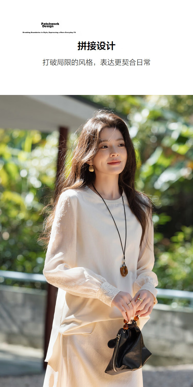 Demana [No More Stuffiness Solona] Spring National Style New Chinese Patchwork Loose Small Female T-Shirt 5