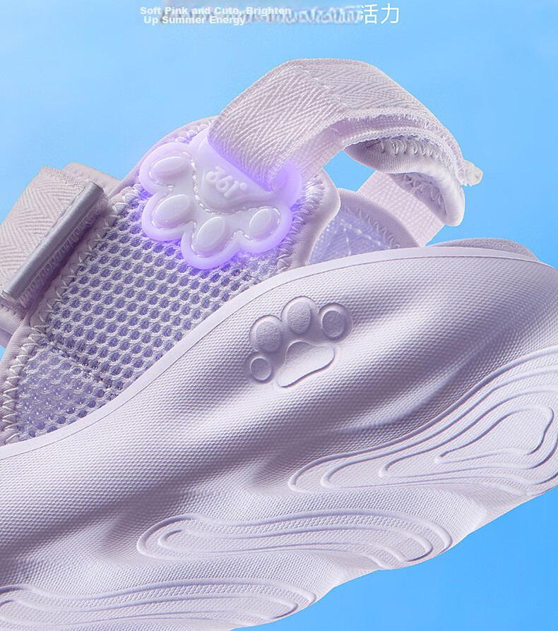 361° Kids Summer Sandals 26 Girls Breathable Open Toe Soft Flexible Cat Paw Beach Shoes Purple Size 38 9