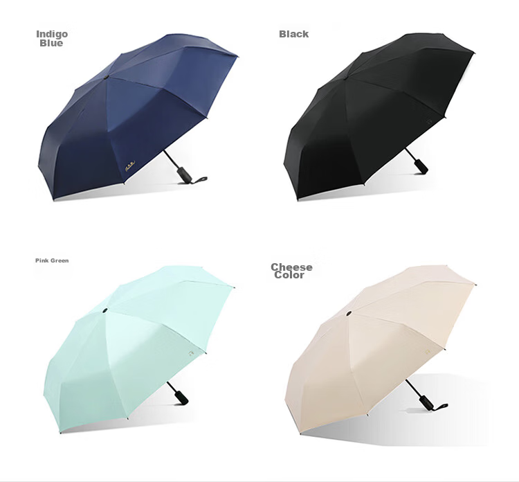 Paradise Umbrella Fully Automatic Three-Fold Sun Umbrella UV Protection Folding Large Umbrella Unisex Midnight Blue 21