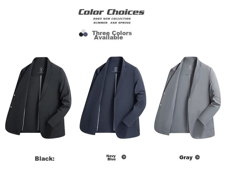 Hodo Men's Sun Protection Jacket Summer Blazer Business Wrinkle-Free Premium Coat Navy XL 9
