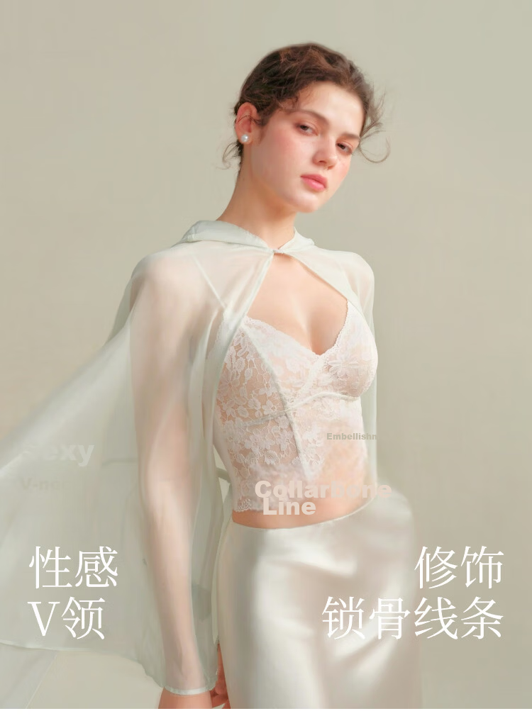 Suki Ryohin [Iris] French Lace Sexy Camisole with Chest Pad, Inner Wear and Outer Wear Tank Top for Women Summer 10