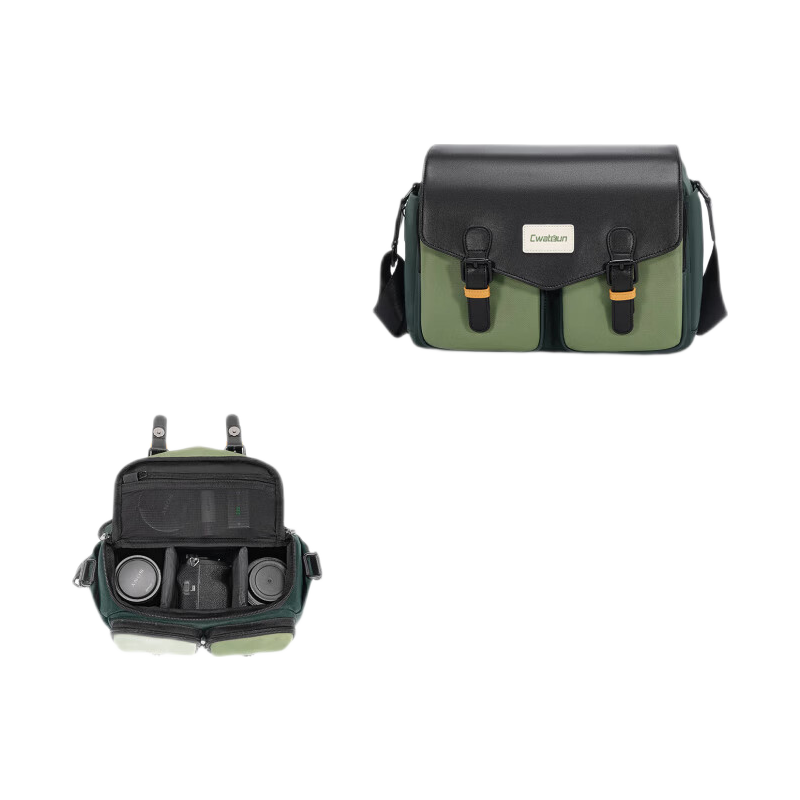 CWATCUN Single Shoulder Camera Bag Japanese Style Portable Casual Mirrorless Camera Canon Professional Diagonal Crossbody Bag for Fuji Canon Sony Nikon Camera