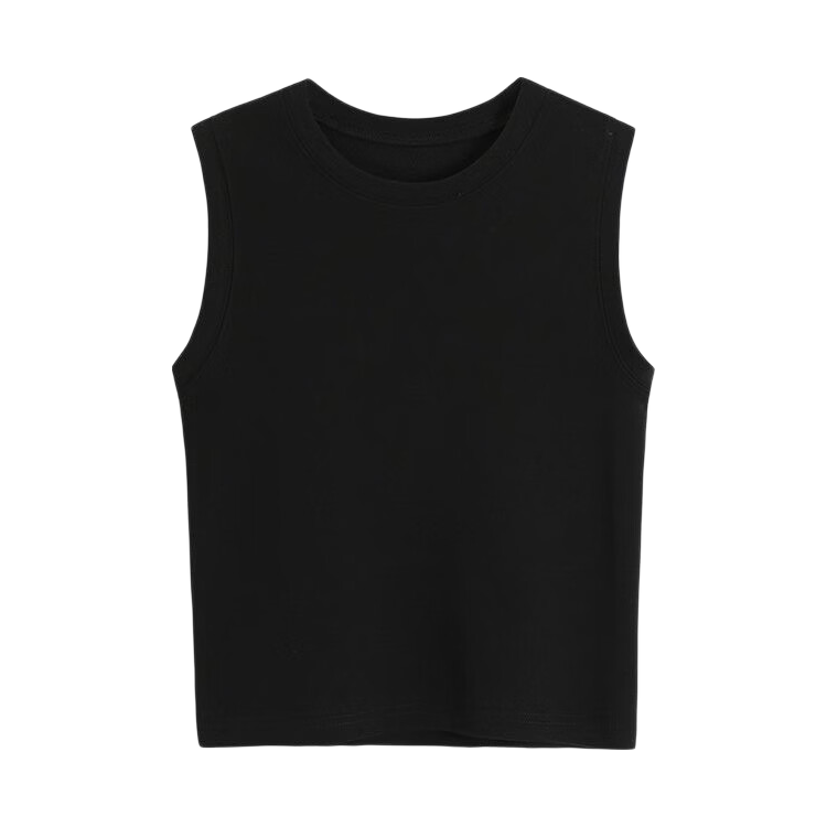 Langsha White Sleeveless Vest Women's Summer Outerwear New Simple Thin Round Neck Camisole Top