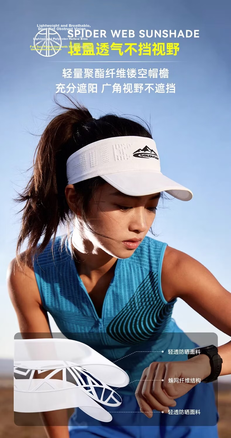 GOLOVEJOY Lightweight Breathable Sweat-Absorbing Outdoor Running Sun Hat Cap for Men and Women, Black 6