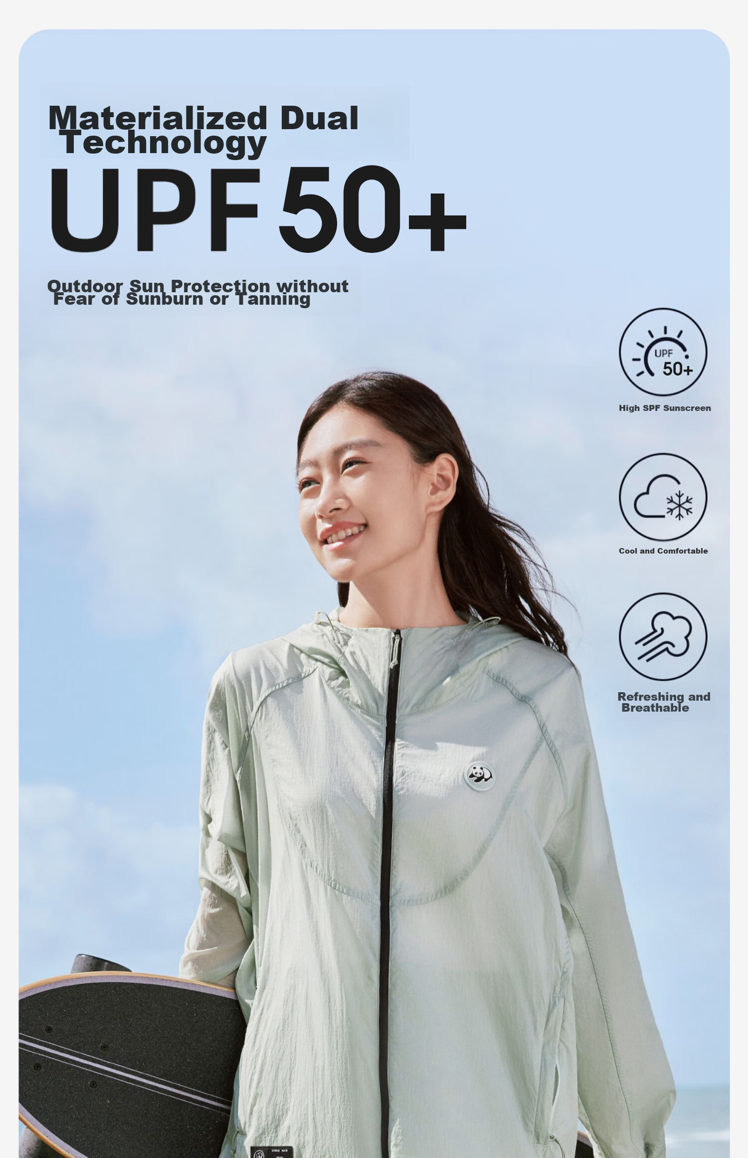 CAMEL Sun Protection Clothing, Cool And Breathable, UPF100+ UV Protection, Sunscreen Garment [Panda Co-Branded Edition] 8022 3XL 2