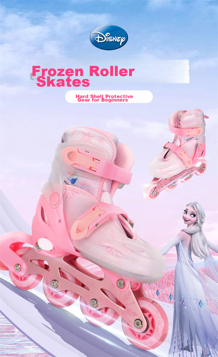 Disney Pink Ice Skates, Professional Inline Skates, Flashy Roller Skates, Gift-Giving Skate Shoes 1