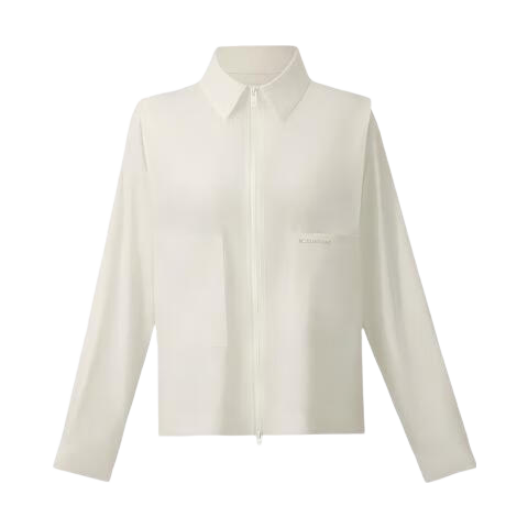 VVC Sun Protection Clothing for Women, Casual Long-Sleeve Shirt, UV-Resistant Sunscreen Jacket, Spring And Summer New Style Outerwear, Cream White