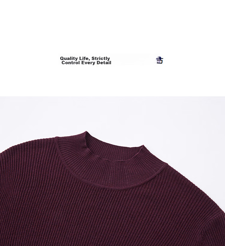 Demana Winter Half Turtleneck Lace Splice Wool Blend Ribbed Jacquard Slim Fit Knit Sweater Top 15