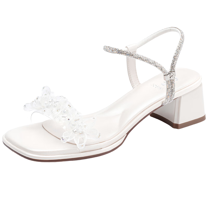 Zhuoshini 2026 Spring Summer New Soft Sole Fashion Casual Versatile Slip-On Sandals Height Increasing Simple Non-Slip Women's Sandals Off-White Size 34