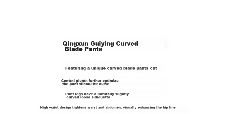 Yixiang Liying Curved Blade Casual Pants 2026 Summer New High Waist Slim Banana Pants Long Pants Navy Blue 165/66A/L 4