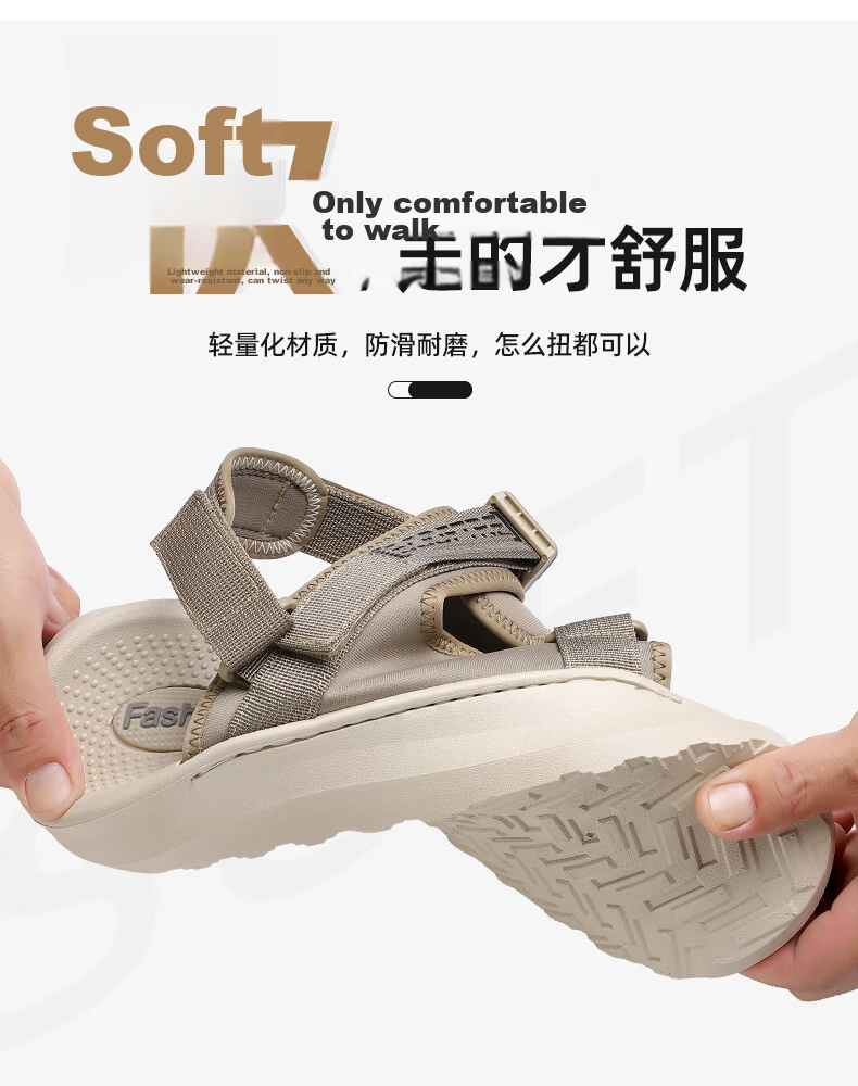 MEXICAN Spring Summer New Men's Sandals Beach Shoes Slippers Breathable Black Size 39 6