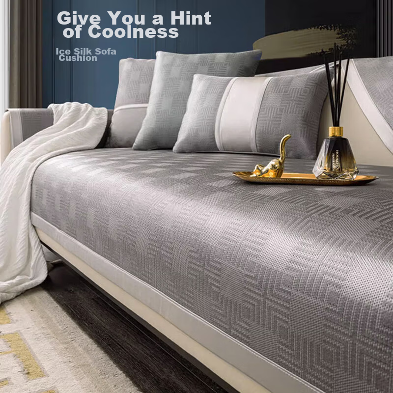 AVIVI Ice Silk Sofa Cushion, Summer Cooling Mat, Sofa Cover, Armrest Cover, Sofa Towel, 90*90 Cm, Zhi Xia
