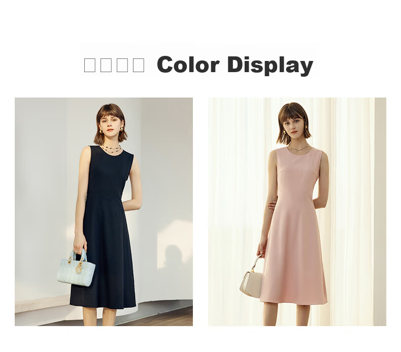YANYEE Elegant Dress Women 2024 Autumn Waist-Slimming Simple Vest Dress Inner Dress Black 1 XL 6