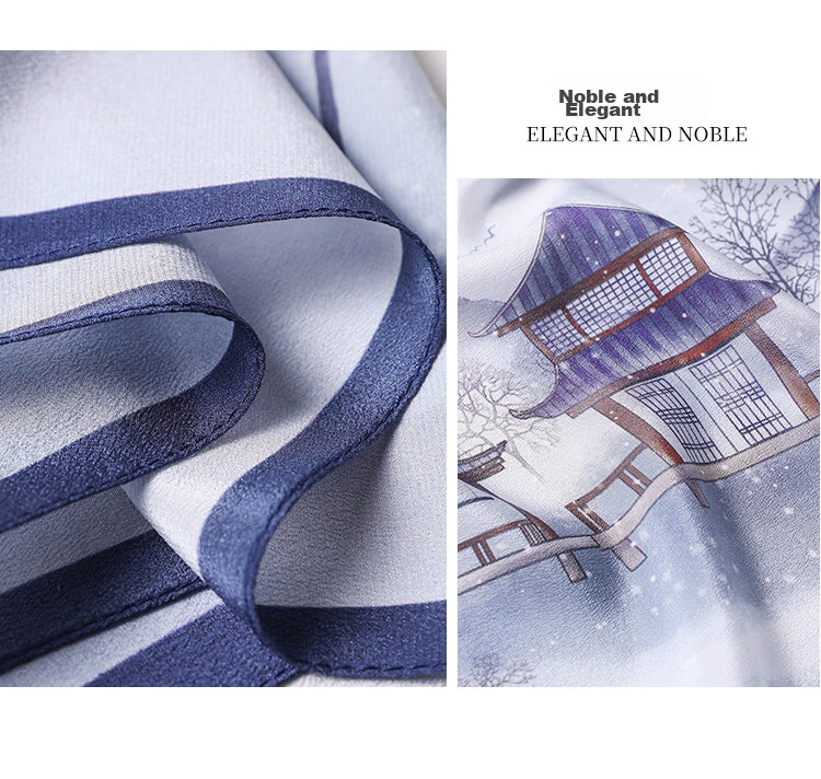 Hangsilk 12mm Double Crepe Silk Scarf Mulberry Silk Long Shawl Gift Box for Women Birthday Gift for Mom 13