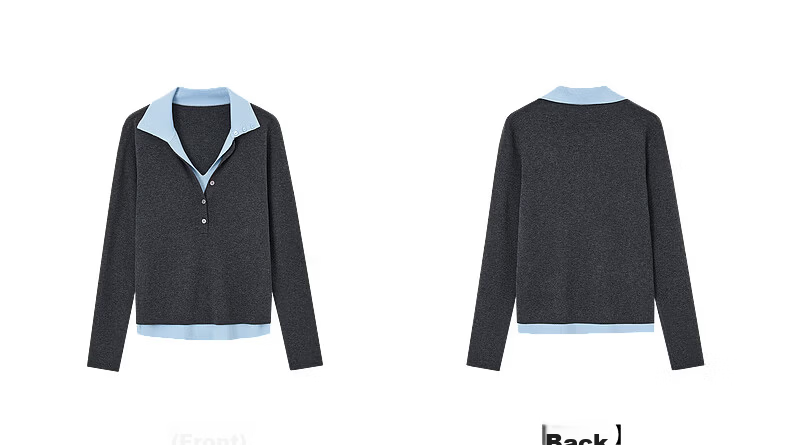 Demana Autumn Elegant Deep V Two-Piece Contrast Slimming Knit Sweater with Mulberry Silk and Wool for Women 24