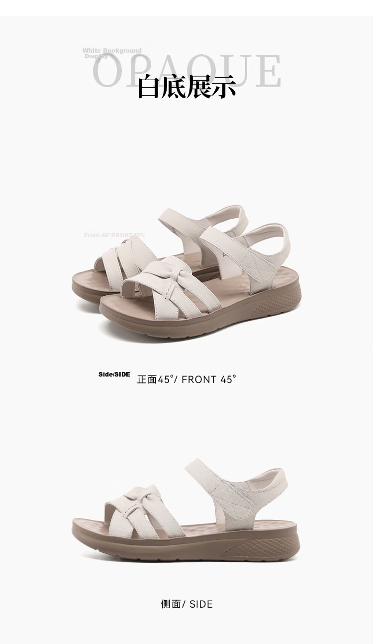 Red Dragonfly Women's Leather Breathable Soft Sole Non-Slip Comfortable Sandals WTK265361 Off-White Size 38 6