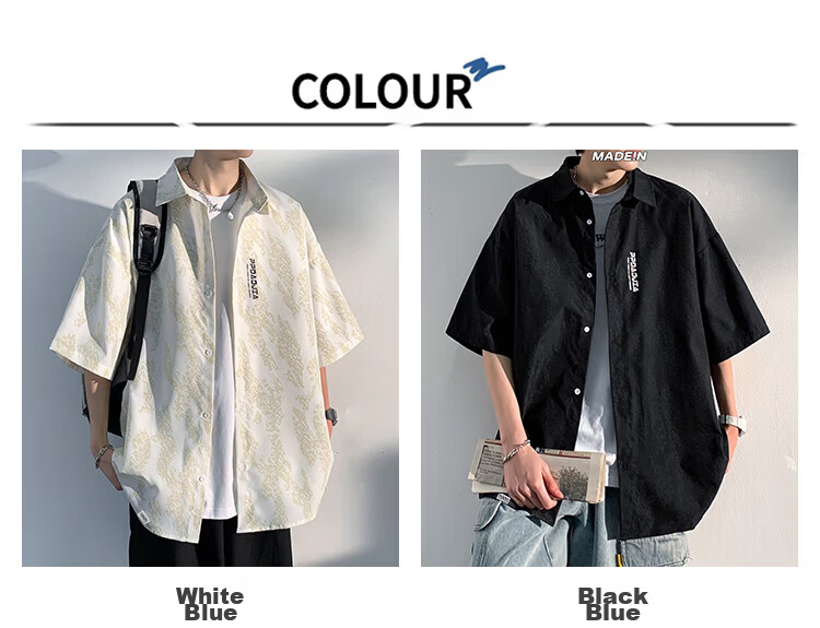 MARK FAIRWHALE Men's Short-Sleeve Shirt, Summer Collared Half-Sleeve Top, Loose Casual Wear Jacket, White, XL 3