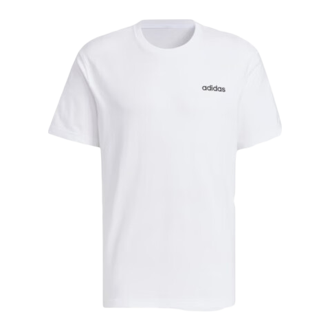Adidas Simple Men's Sportswear Pullover Fashionable Trendy Short-Sleeve T-Shirt, White, S