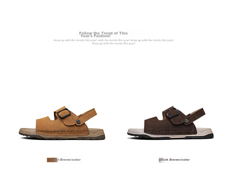 Bull Family Men's Summer Sandals Breathable Versatile Beach Shoes Thick Sole Durable Birkenstock Retro Casual Slippers 6