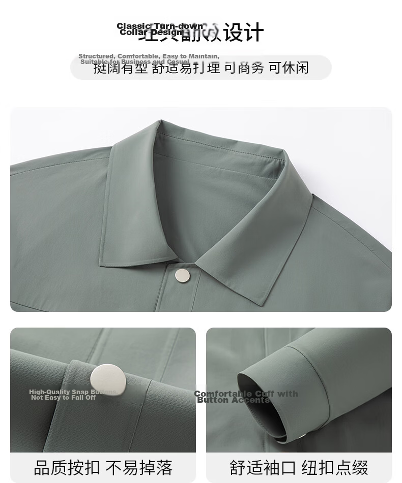 Shanshan [UPF50+] Sun Protection Anti-Wrinkle Men's Spring Business Polo Collar Executive Casual Work Jacket 4