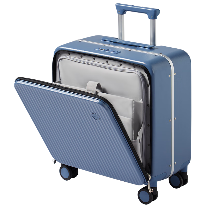 Mixi Front-Opening Aluminum Frame Suitcase, Trolley Case with Password Lock, Large Capacity Luggage for Travel, Men's Suitcase