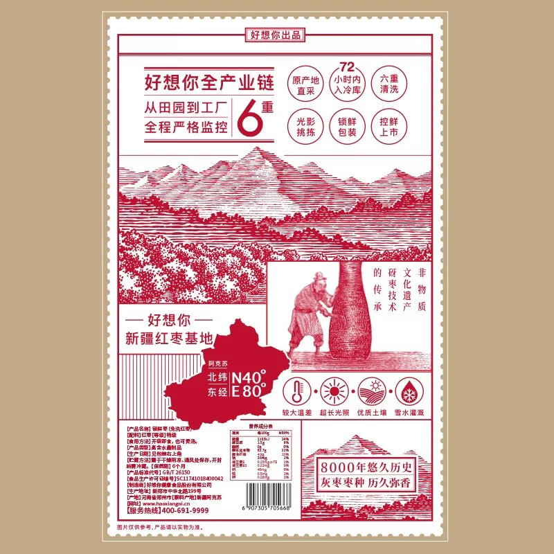 好想你28°特级锁鲜枣500g/7日装 蜜饯果干红枣北纬38°免洗大枣煲汤