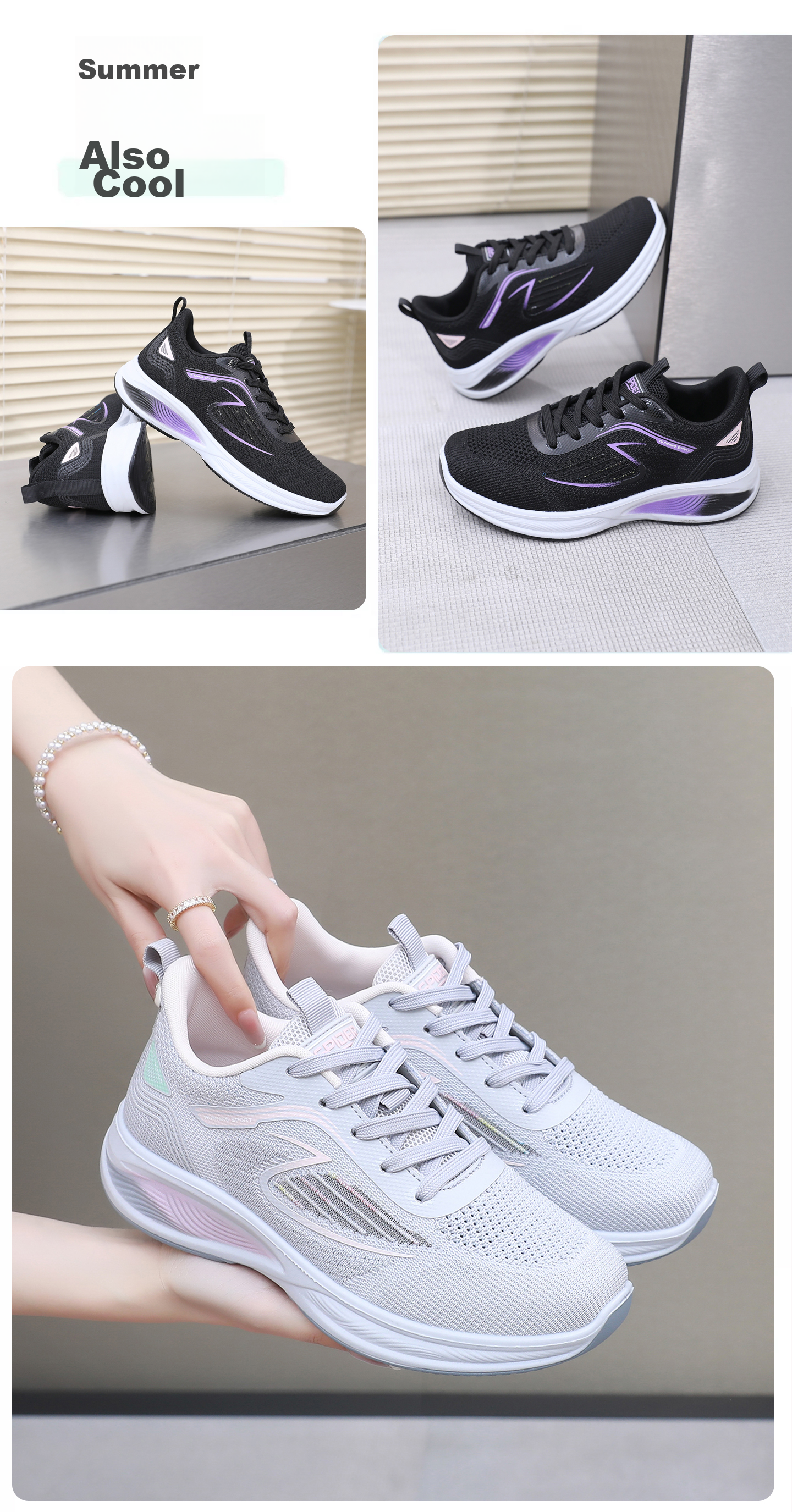 BURUIJING Summer Women's Shoes Old Beijing Cloth Shoes Women's Mesh Shoes Mesh Surface Mom Sports Casual Shoes 68879 Light Gray Size 40 21