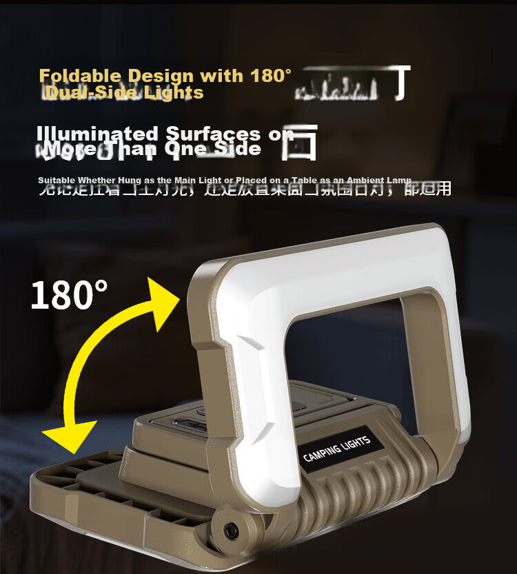 Cavalry Home Emergency Light Rechargeable Folding Hook Camping Lamp Single Light with Bracket for Night Market Work Auto Repair Inspection 7