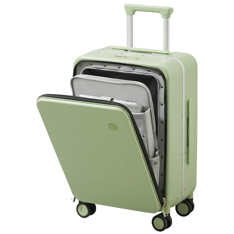 Mixi Front-Opening Aluminum Frame Suitcase, Trolley Case with Password Lock, Large Capacity Luggage for Travel, Carry-On Suitcase for Me