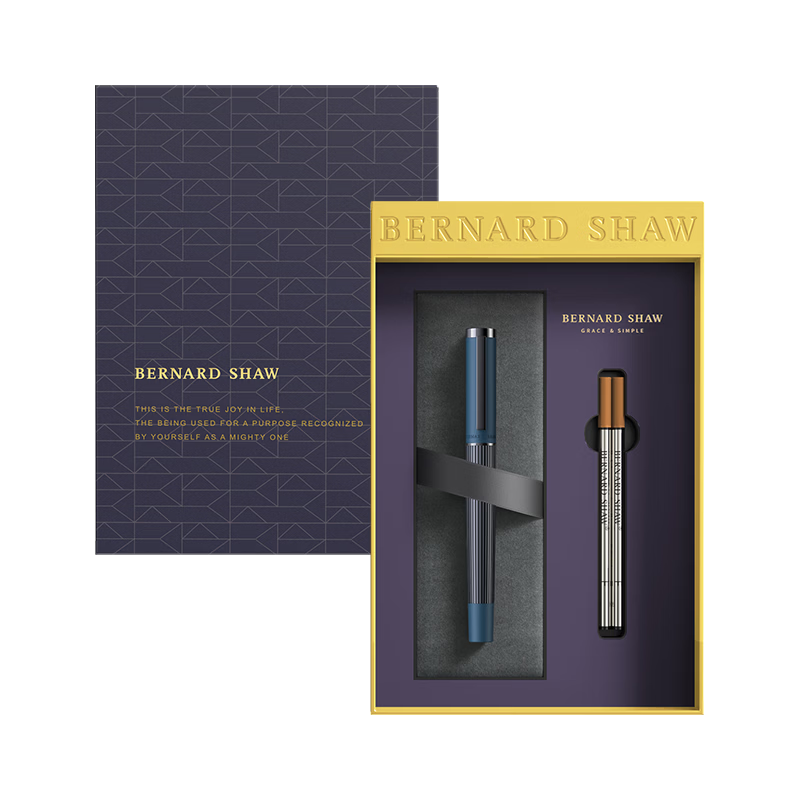 Bernard Shaw Mid-Autumn Festival And National Day Gift Ballpoint Pen High-End Luxury [Lighthouse] Aegean Blue Ultimate Pen Refill Gift Box Set Premium Business Office Men's