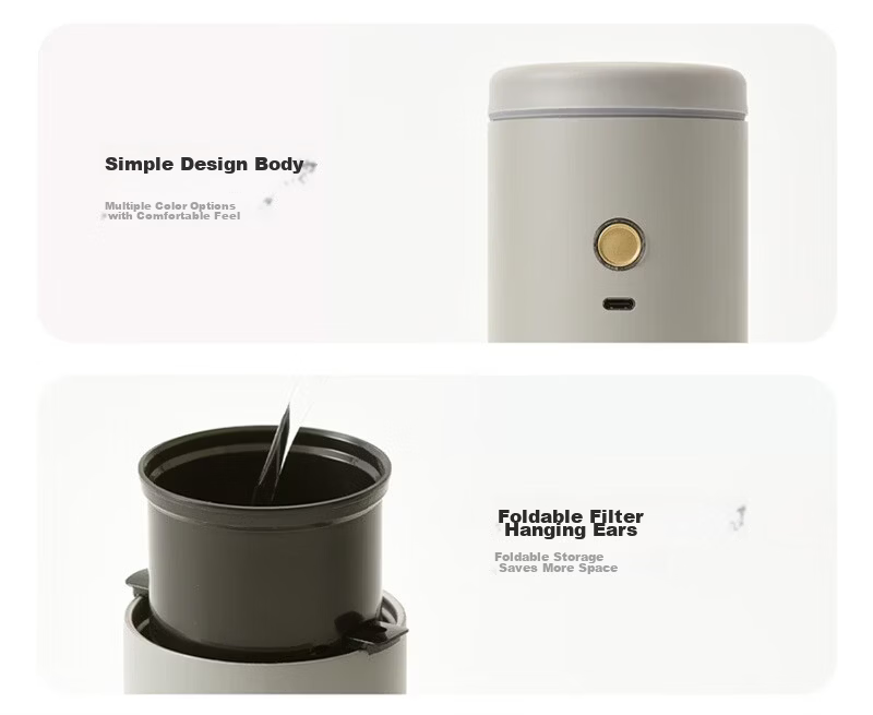 BRUNO Coffee Maker Small Portable Coffee Cup Grinder Hand Drip Insulated Coffee Grinder Office Travel Outdoor Housewarming Gift Ivory White 13