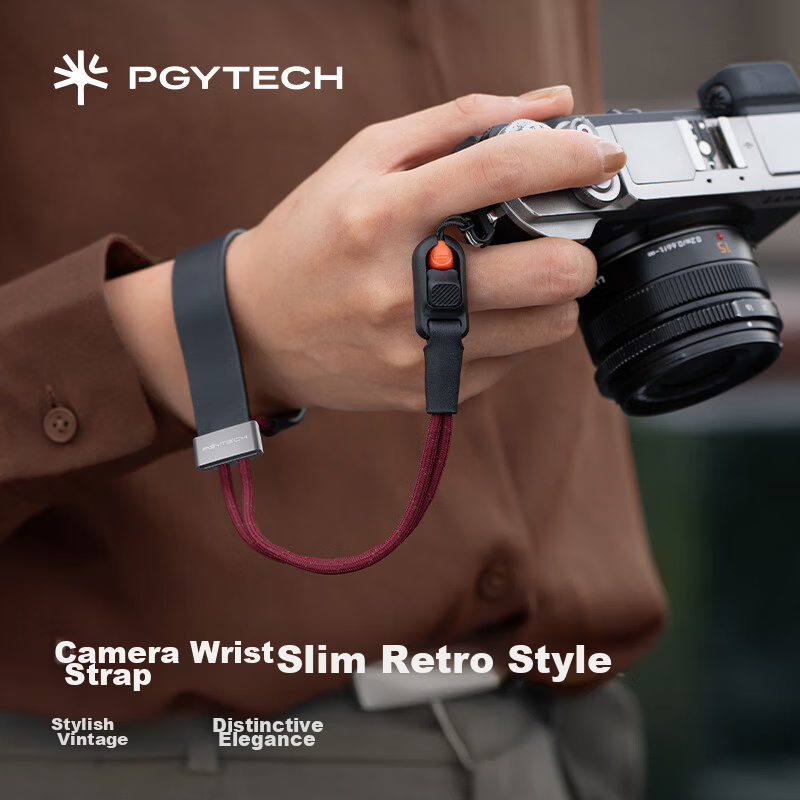 PGYTECH Camera Wrist Strap Dandelion Slim Quick Release DSLR Shoulder Strap for Nikon Z5 Fuji XT30 Canon G7X2 Sony ZVE10 Vintage Quiet Night Black