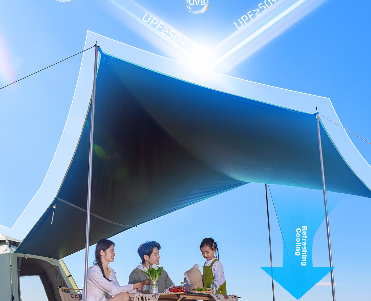 Camel Hug Goose Hexagonal Blackout Tent Portable Foldable Outdoor Camping Kids Picnic Gear 4012 Pearl White 32