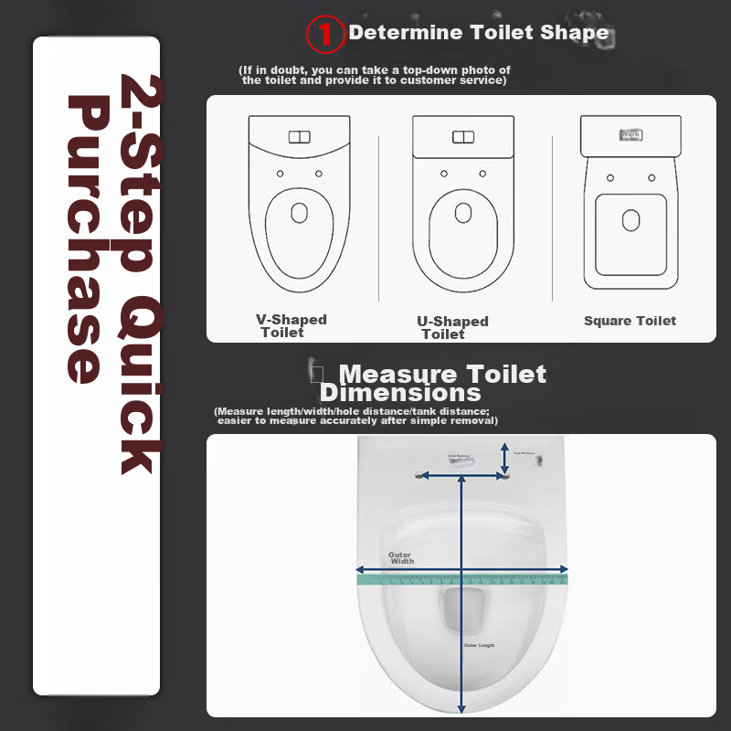 ARROW Universal Thickened Toilet Seat Cover for Home, Slow-Closing Old-Style Flush Toilet Ring AB1177-B 1