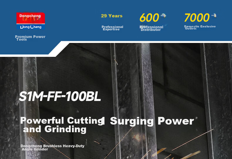 Dongcheng S1M-FF09-100S Angle Grinder 800W High Power Polishing Cutting Rust Removal Multi-Function Machine 1