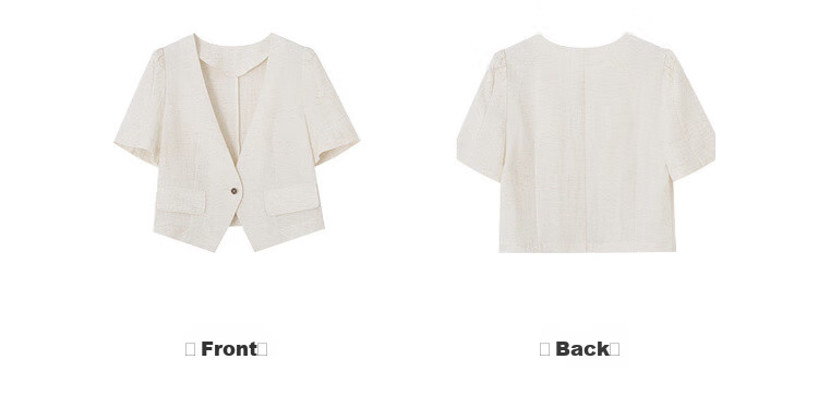 Mt [Row Series Commuter] Minimalist Lyocell Blend Short Sleeve V-Neck Lightweight Short Women's Jacket 7