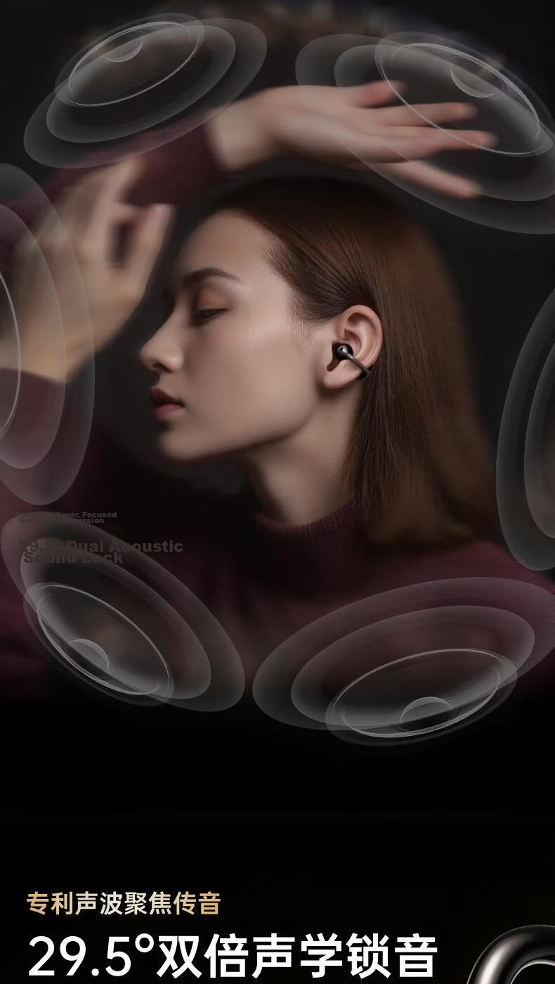 Zongguo Bluetooth Earphones 2026 New Multi-Language Translation Clip-On Wireless Open-Ear Noise-Cancelling High-Quality Sound Comfortable Secure Fit Long Battery Life 12