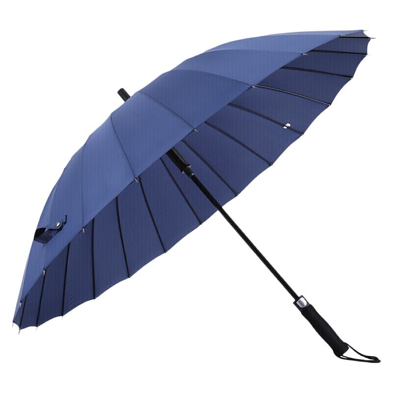 MAYDU Double-Person Long Handle Umbrella, Large Size, 24 Ribs, Long Handle, Windproof Straight Pole, Suitable for Both Sunny And Rainy Days, M7003 Blue