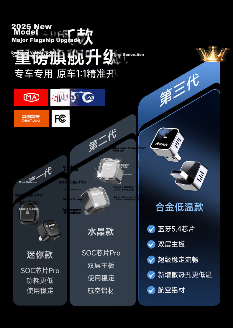 Luxianxing Wireless Box for Baidu CarLife Compatible with OPPO Honor Vivo Xiaomi Samsung Android Phone Connectivity Box 4