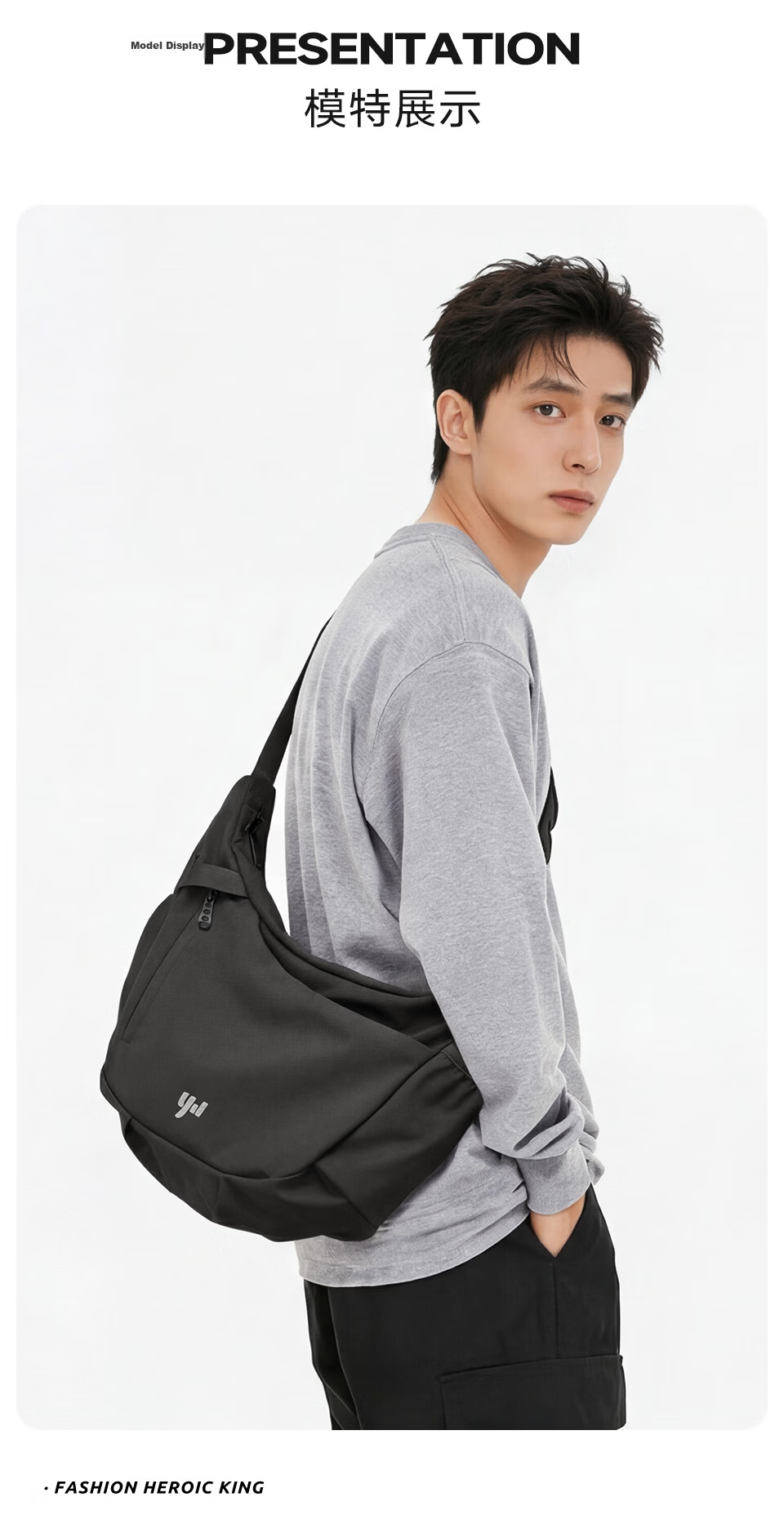 Fanzhe 2026 New Lightweight Crossbody Bag Men's Large Capacity Casual Versatile Cycling Sports Chest Shoulder Messenger Bag 10