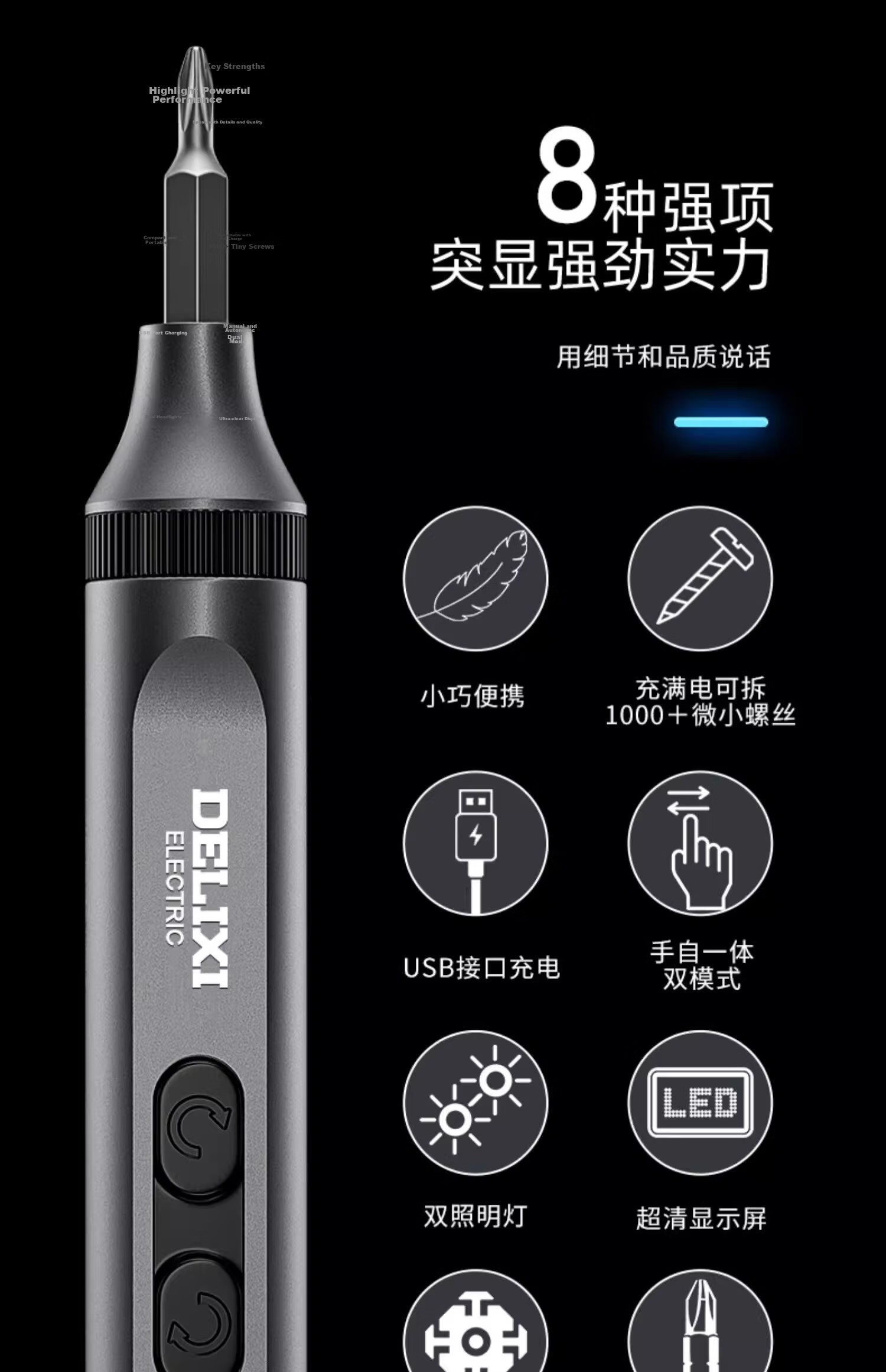 Delixi Electric Screwdriver Mini Household Rechargeable Cordless Precision Screwdriver Set 96-in-1 3