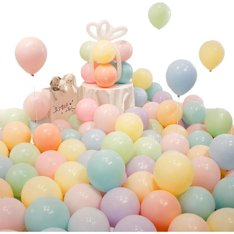 Gongxun Wedding And Business Opening Decoration Supplies, Children's Birthday Scene Setup, Party Decorations, Macaron Color Thickened Balloons, 50 Pieces