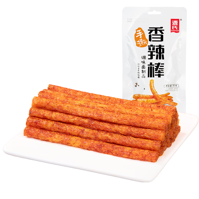 源氏手撕大辣棒90g/香辣味 网红休闲零食小吃 办公室宿舍素食解馋辣条
