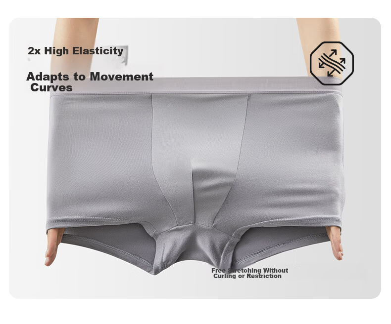 Shiyuejiejing Tangyan Disposable Men's Underwear, Eo Sterilized Double-Layer All-Cotton Front, Travel Convenient No-Wash Boxer Briefs, 4-Pack, Gray, 2XL 12