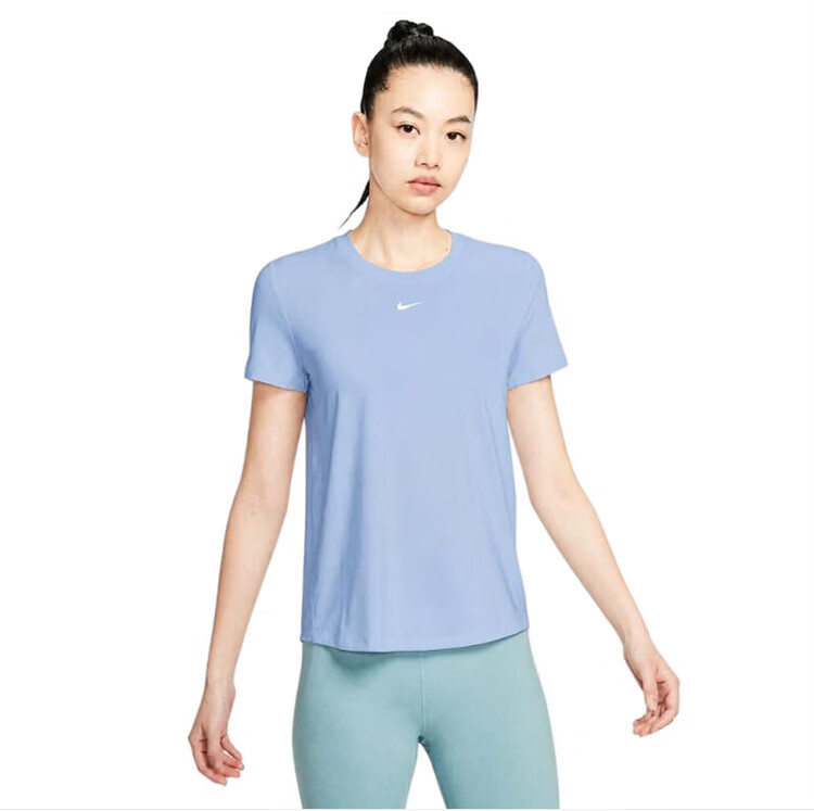 Nike Women's Sports T-Shirt Quick-Dry Breathable Training Top Short Sleeve FN2799-408 Blue XL 2
