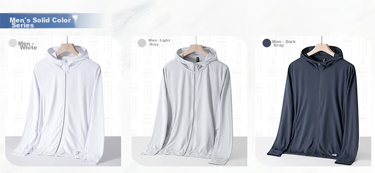 MULINSEN Men's Summer Lightweight Breathable Hooded Sun Protection Jacket Outdoor White XL 3