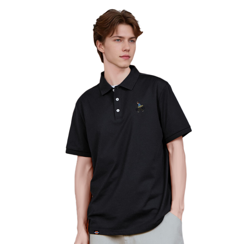 Dickies Mulberry Silk Short Sleeve Polo Shirt Men Summer New Antibacterial Cooling Light Business Collar T-Shirt B Light Gray L