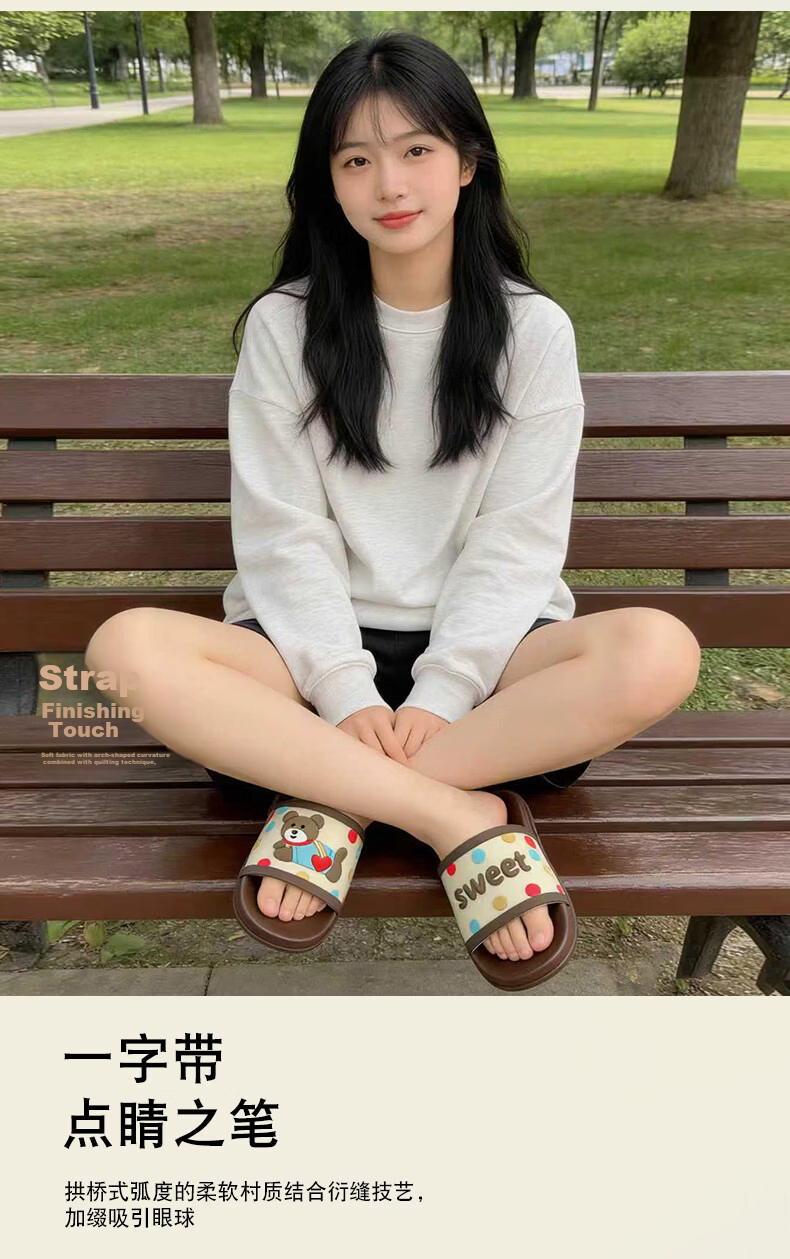 YUZHAOLIN Women's Cartoon Cute Home Bathroom Shower Slippers Outdoor Wear Sandals 4