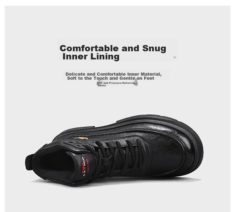 Bull Family Martin Boots Men Autumn Winter New British Style Versatile Work Boots Thick Sole Wear-Resistant Mountaineering Outdoor Hiking Shoes Men 12